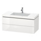 Duravit Waschtischunterschrank c-bonded L-Cube 100x48cm, 1 HL, gra m, 2 Schub., wandhängend