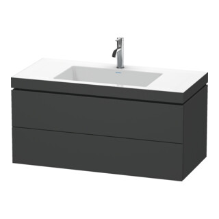 Duravit Waschtischunterschrank c-bonded L-Cube 100x48cm, 1 HL, gra ma, 2 Schub., wandhängend