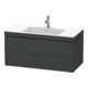 Duravit Waschtischunterschrank c-bonded L-Cube 100x48cm, 1 HL, gra ma, 2 Schub., wandhängend-1