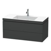 Duravit Waschtischunterschrank c-bonded L-Cube 100x48cm, 1 HL, gra ma, 2 Schub., wandhängend