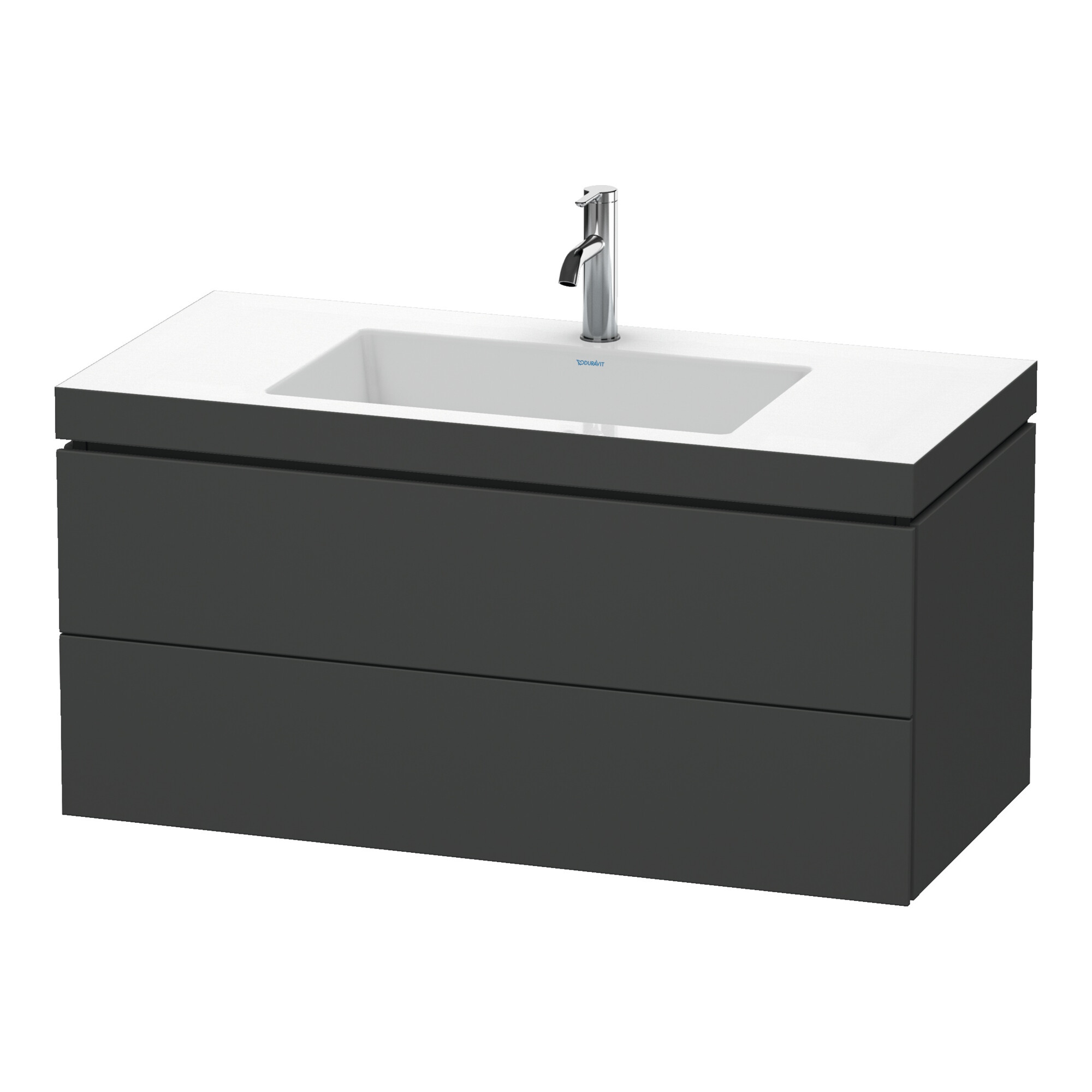 Duravit Waschtischunterschrank c-bonded L-Cube 100x48cm, 1 HL, gra ma, 2 Schub., wandhängend