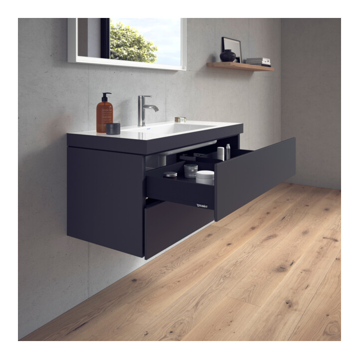 Duravit Waschtischunterschrank c-bonded L-Cube 100x48cm, 1 HL, gra ma, 2 Schub., wandhängend