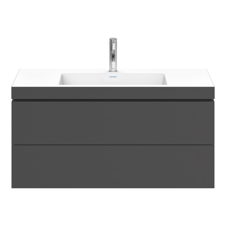 Duravit Waschtischunterschrank c-bonded L-Cube 100x48cm, 1 HL, gra ma, 2 Schub., wandhängend