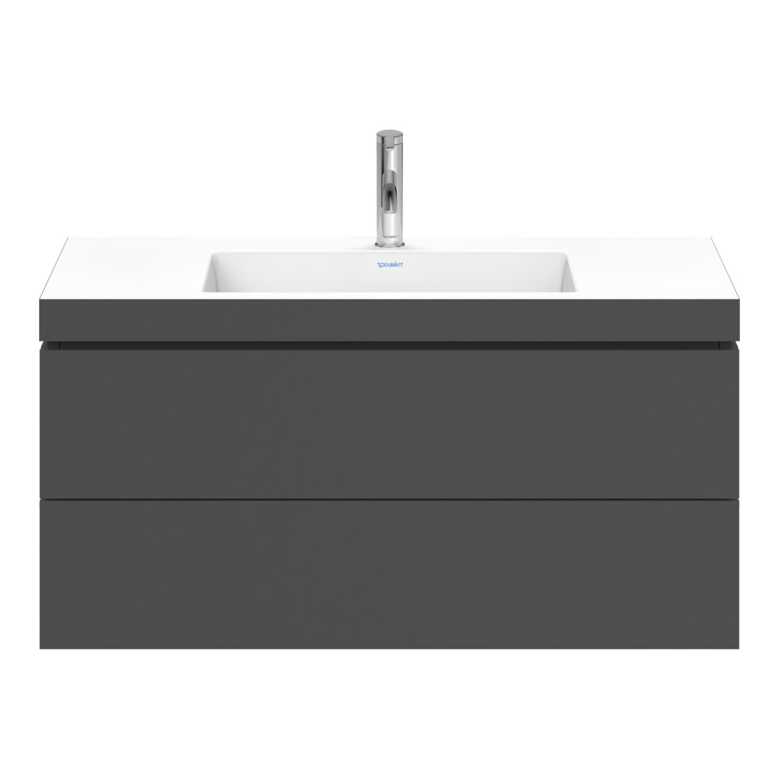 Duravit Waschtischunterschrank c-bonded L-Cube 100x48cm, 1 HL, gra ma, 2 Schub., wandhängend