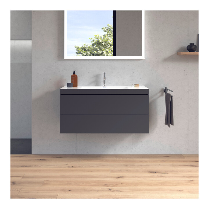 Duravit Waschtischunterschrank c-bonded L-Cube 100x48cm, 1 HL, gra ma, 2 Schub., wandhängend