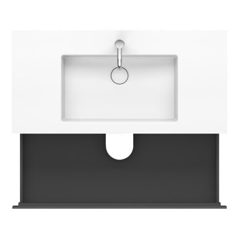 Duravit Waschtischunterschrank c-bonded L-Cube 100x48cm, 1 HL, gra ma, 2 Schub., wandhängend
