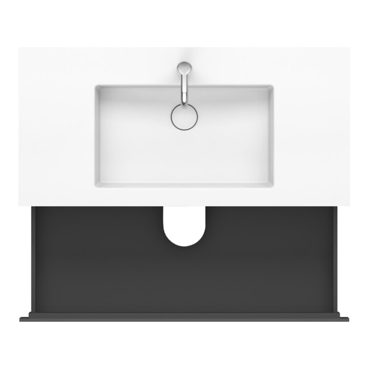 Duravit Waschtischunterschrank c-bonded L-Cube 100x48cm, 1 HL, gra ma, 2 Schub., wandhängend