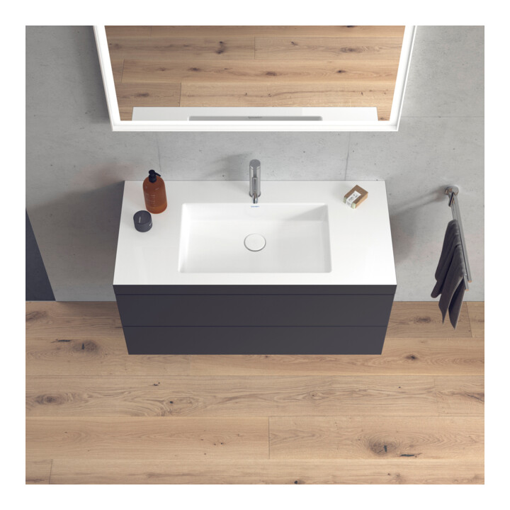 Duravit Waschtischunterschrank c-bonded L-Cube 100x48cm, 1 HL, gra ma, 2 Schub., wandhängend