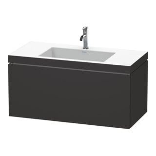 Duravit Waschtischunterschrank c-bonded L-Cube 100x48cm, 1 HL, gra matt, 1 Ausz., wandhängend
