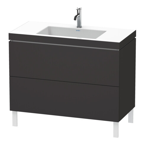 Duravit Waschtischunterschrank c-bonded L-Cube 100x48cm, 1 HL, gra matt, 2 Ausz., steh.