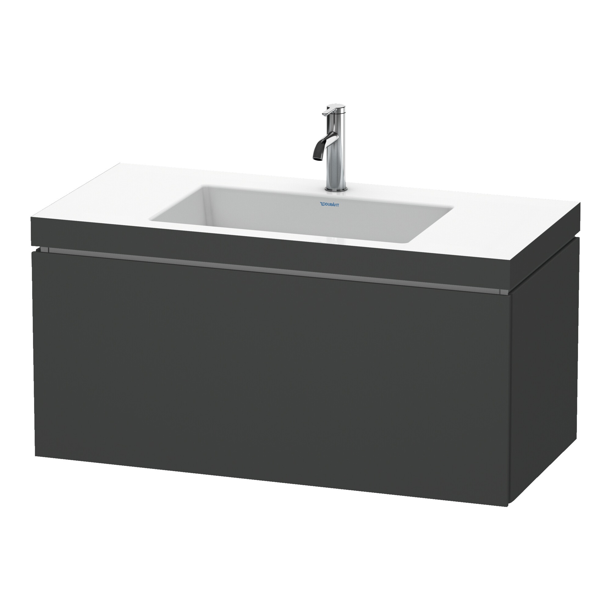 Duravit Waschtischunterschrank c-bonded L-Cube 100x48cm, 1 HL, graph ma, 1 Ausz., wandhängend