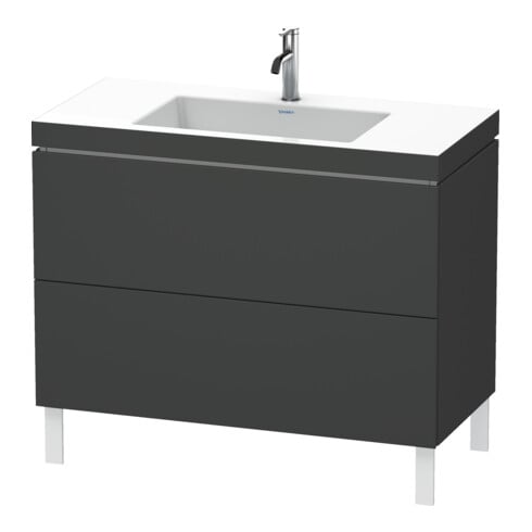 Duravit Waschtischunterschrank c-bonded L-Cube 100x48cm, 1 HL, graph ma, 2 Ausz., steh.