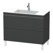 Duravit Waschtischunterschrank c-bonded L-Cube 100x48cm, 1 HL, graph ma, 2 Ausz., steh.