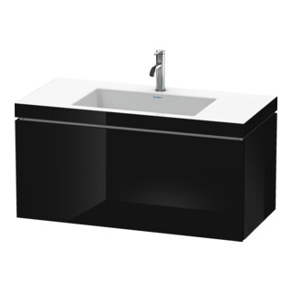 Duravit Waschtischunterschrank c-bonded L-Cube 100x48cm, 1 HL, sw hgl, 1 Ausz., wandhängend