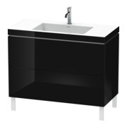 Duravit Waschtischunterschrank c-bonded L-Cube 100x48cm, 1 HL, sw hgl, 2 Ausz., steh.