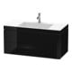 Duravit Waschtischunterschrank c-bonded L-Cube 100x48cm, 1 HL, sw hgl, 2 Schub., wandhängend-1