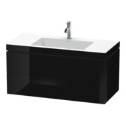 Duravit Waschtischunterschrank c-bonded L-Cube 100x48cm, 1 HL, sw hgl, 2 Schub., wandhängend