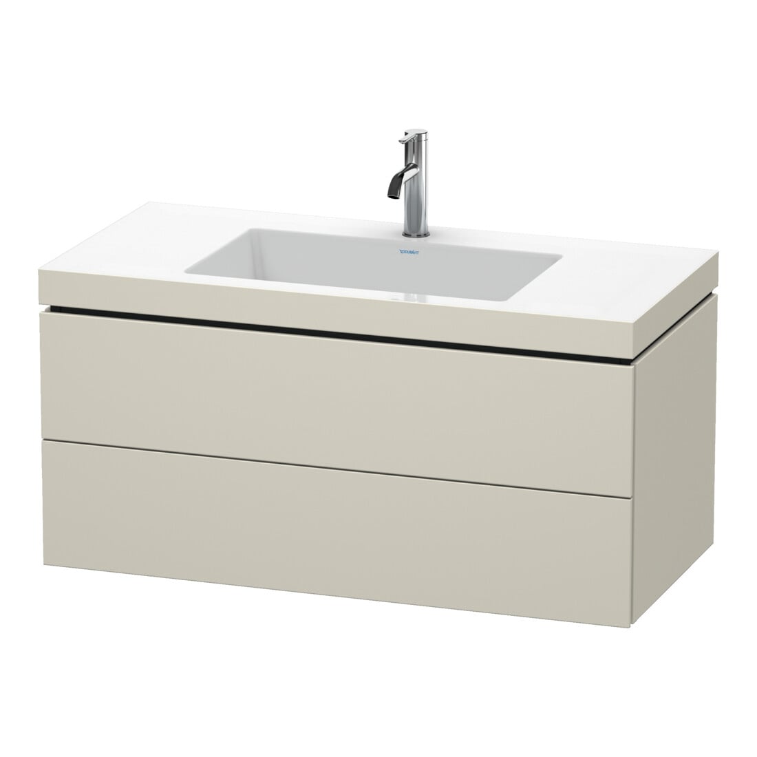 Duravit Waschtischunterschrank c-bonded L-Cube 100x48cm, 1 HL, T matt, 2 Schub., wandhängend