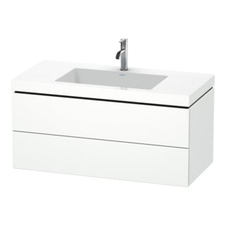 Duravit Waschtischunterschrank c-bonded L-Cube 100x48cm, 1 HL, w matt, 2 Schub., wandhängend