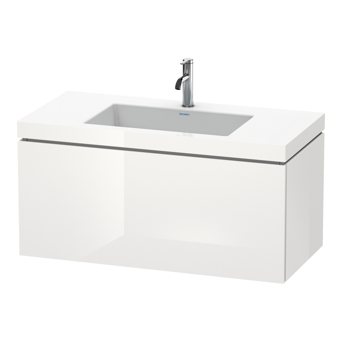 Duravit Waschtischunterschrank c-bonded L-Cube 100x48cm, 1 HL, we. hgl, 1 Ausz., wandhängend