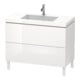 Duravit Waschtischunterschrank c-bonded L-Cube 100x48cm, 1 HL, we. hgl, 2 Ausz., steh.-1