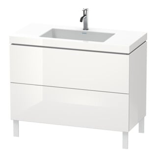 Duravit Waschtischunterschrank c-bonded L-Cube 100x48cm, 1 HL, we. hgl, 2 Ausz., steh.