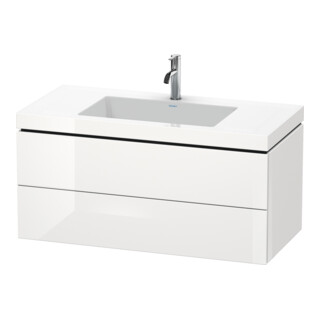 Duravit Waschtischunterschrank c-bonded L-Cube 100x48cm, 1 HL, we. hgl, 2 Schub., wandhängend