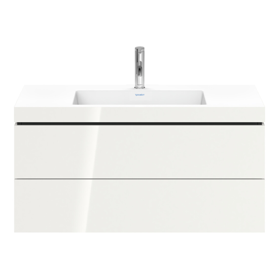 Duravit Waschtischunterschrank c-bonded L-Cube 100x48cm, 1 HL, we. hgl, 2 Schub., wandhängend