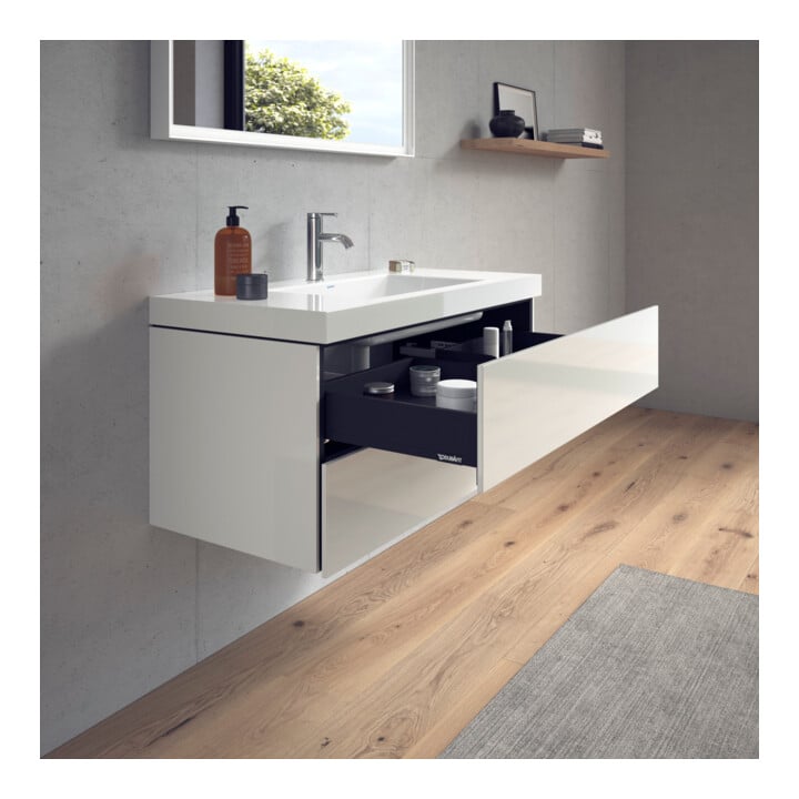 Duravit Waschtischunterschrank c-bonded L-Cube 100x48cm, 1 HL, we. hgl, 2 Schub., wandhängend
