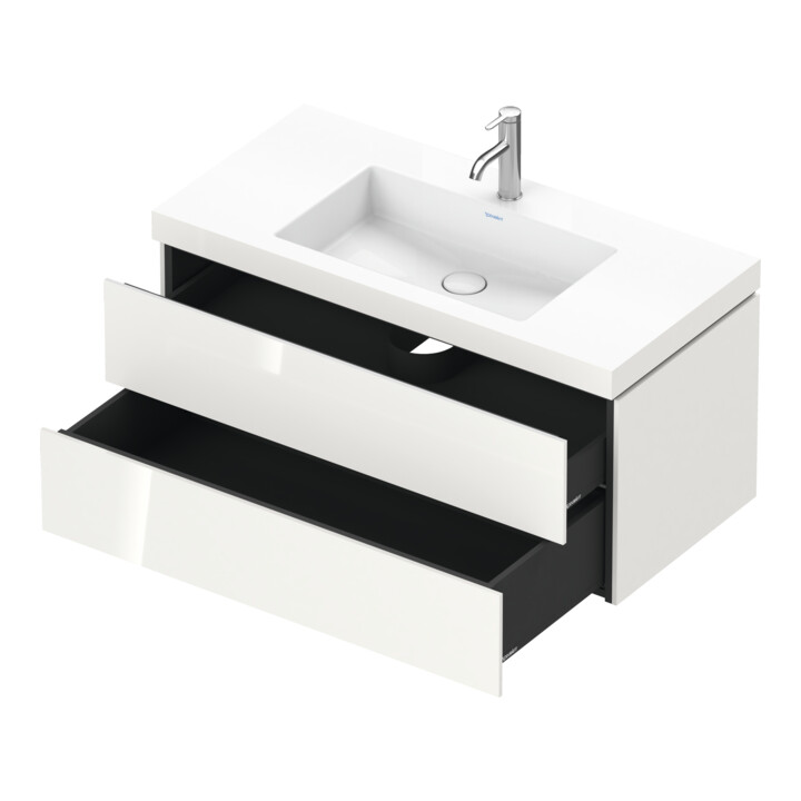 Duravit Waschtischunterschrank c-bonded L-Cube 100x48cm, 1 HL, we. hgl, 2 Schub., wandhängend