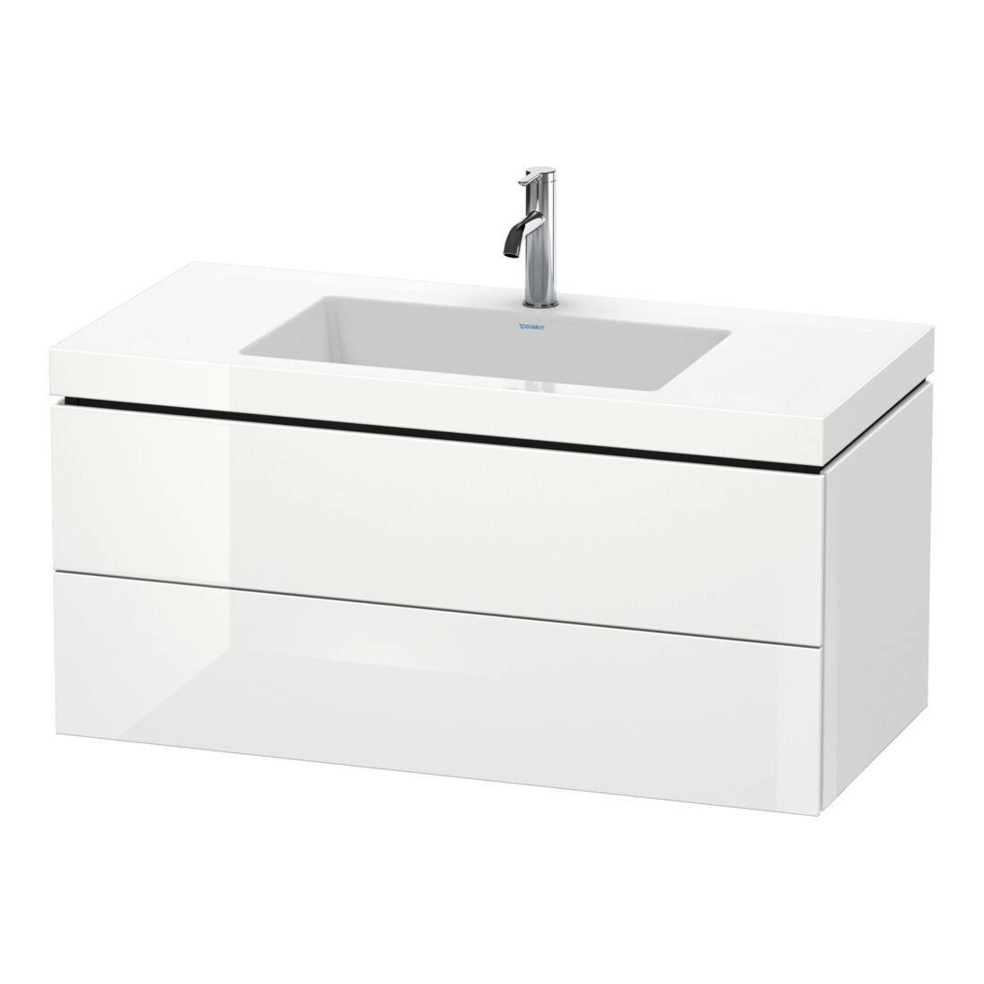 Duravit Waschtischunterschrank c-bonded L-Cube 100x48cm, 1 HL, we. hgl, 2 Schub., wandhängend