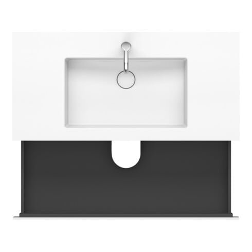 Duravit Waschtischunterschrank c-bonded L-Cube 100x48cm, 1 HL, we. ma, 2 Schub., wandhängend