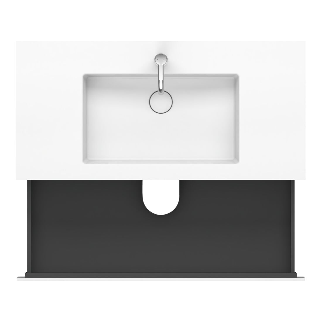 Duravit Waschtischunterschrank c-bonded L-Cube 100x48cm, 1 HL, we. ma, 2 Schub., wandhängend