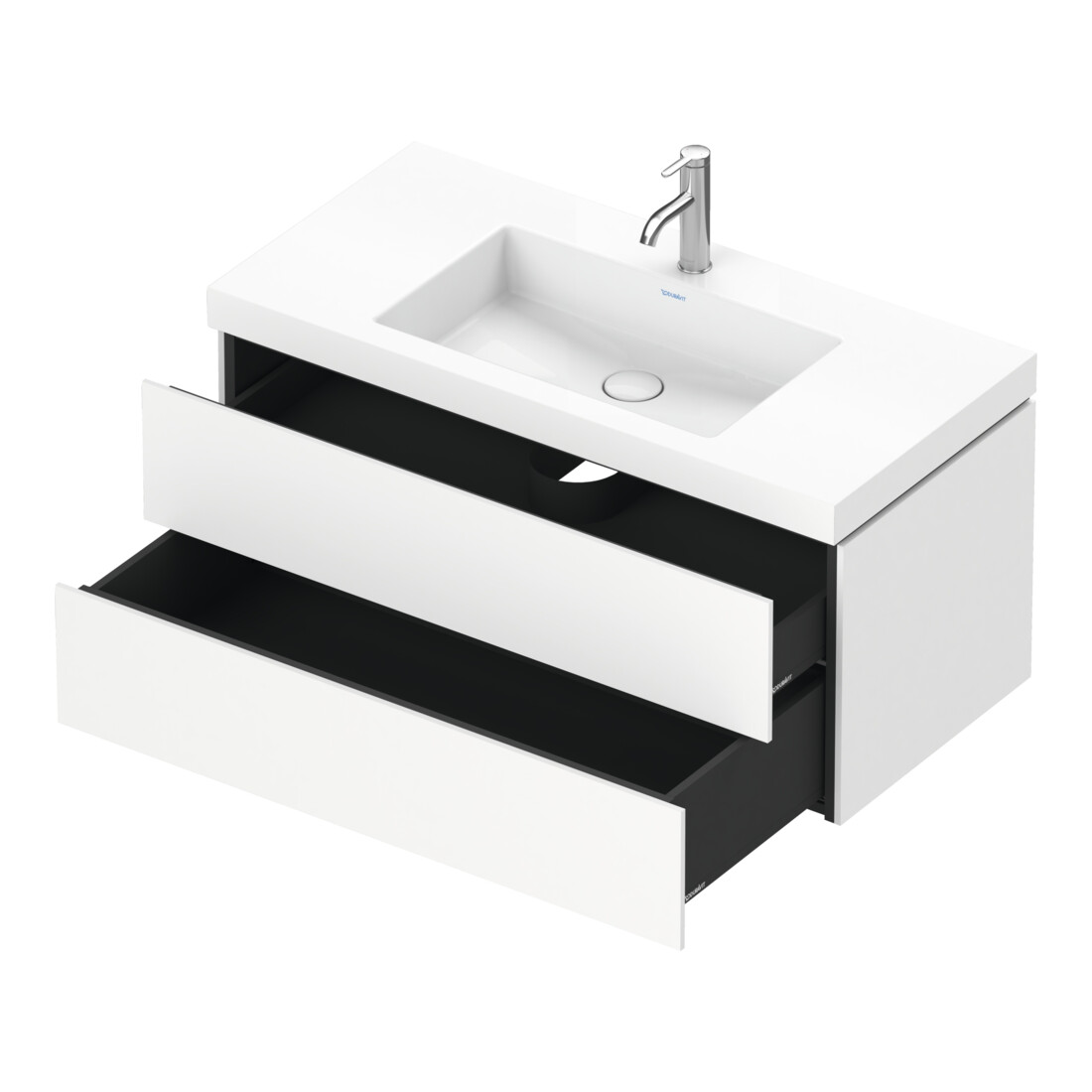 Duravit Waschtischunterschrank c-bonded L-Cube 100x48cm, 1 HL, we. ma, 2 Schub., wandhängend