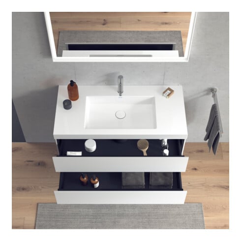 Duravit Waschtischunterschrank c-bonded L-Cube 100x48cm, 1 HL, we. ma, 2 Schub., wandhängend