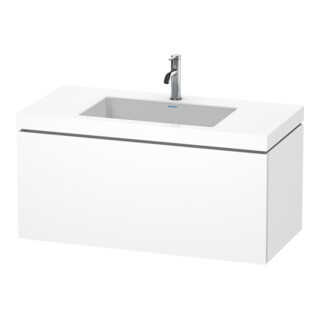 Duravit Waschtischunterschrank c-bonded L-Cube 100x48cm, 1 HL, we. matt, 1 Ausz., wandhängend
