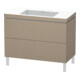 Duravit Waschtischunterschrank c-bonded L-Cube 100x48cm, o. Hahnl., lei, 2 Ausz., steh.-1