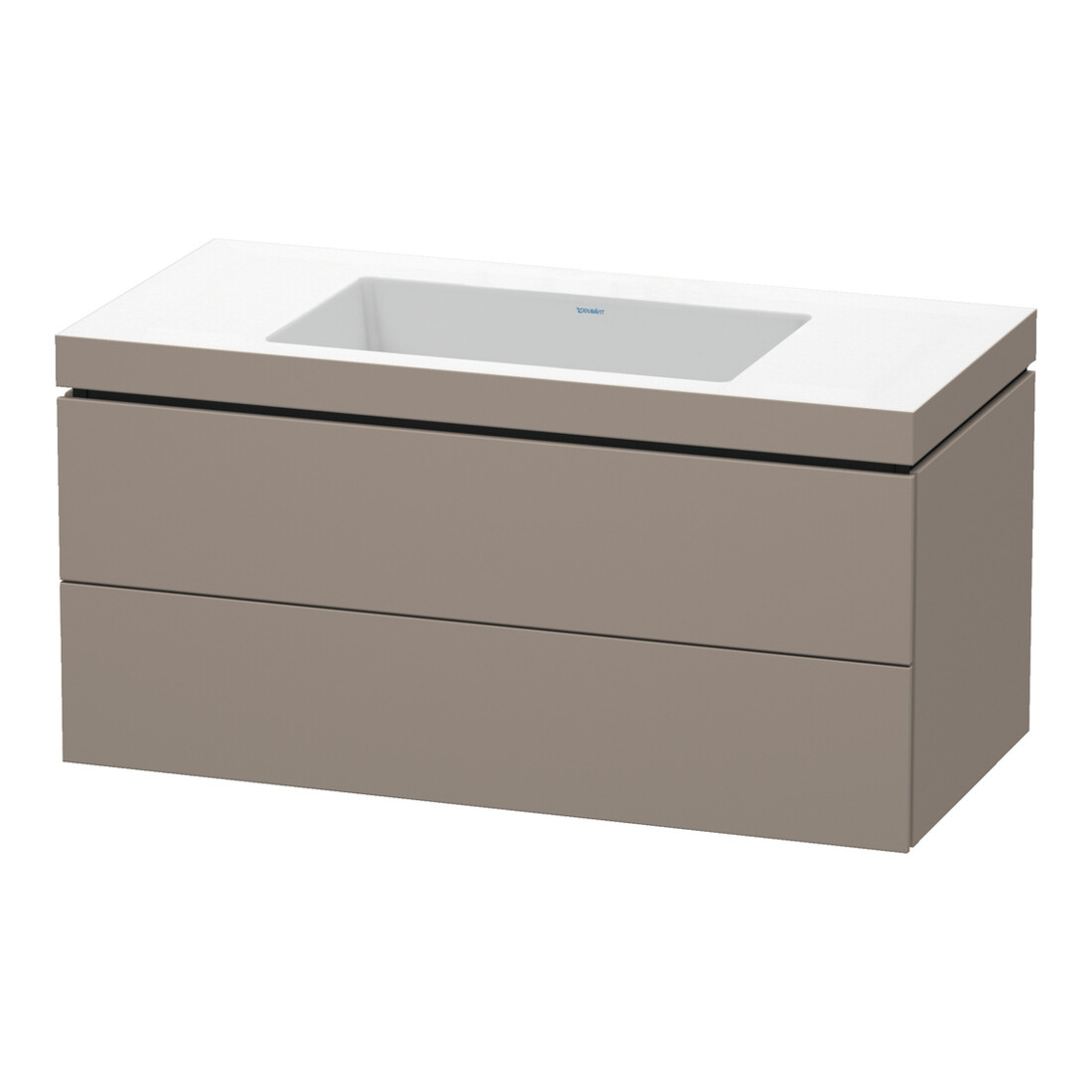 Duravit Waschtischunterschrank c-bonded L-Cube 100x48cm, o HL, bas. ma, 2 Schub., wandhängend