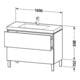 Duravit Waschtischunterschrank c-bonded L-Cube 100x48cm, o HL, E s, 2 Ausz., bodensteh.