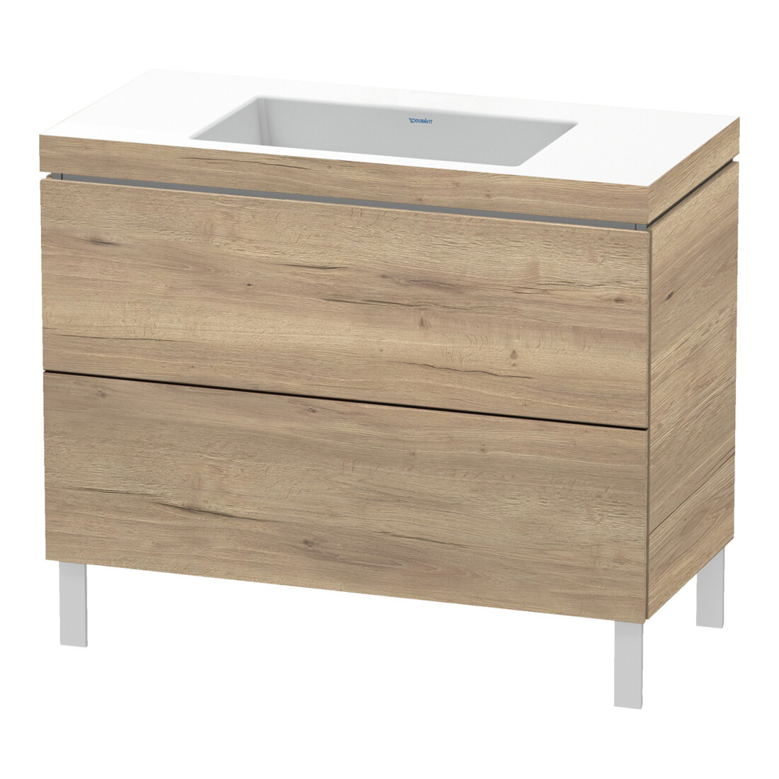 Duravit Waschtischunterschrank c-bonded L-Cube 100x48cm, o HL, Ei marm., 2 Ausz., steh.