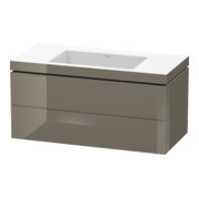 Duravit Waschtischunterschrank c-bonded L-Cube 100x48cm, o HL, f G hgl, 2 Schub., wandhängend