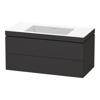 Duravit Waschtischunterschrank c-bonded L-Cube 100x48cm, o HL, gra m, 2 Schub., wandhängend