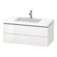 Duravit Waschtischunterschrank c-bonded L-Cube 100x48cm, o HL, gra m, 2 Schub., wandhängend