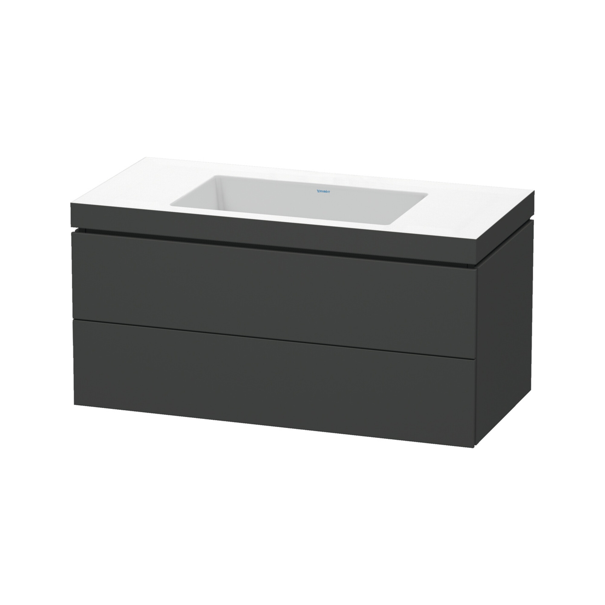 Duravit Waschtischunterschrank c-bonded L-Cube 100x48cm, o HL, gra ma, 2 Schub., wandhängend