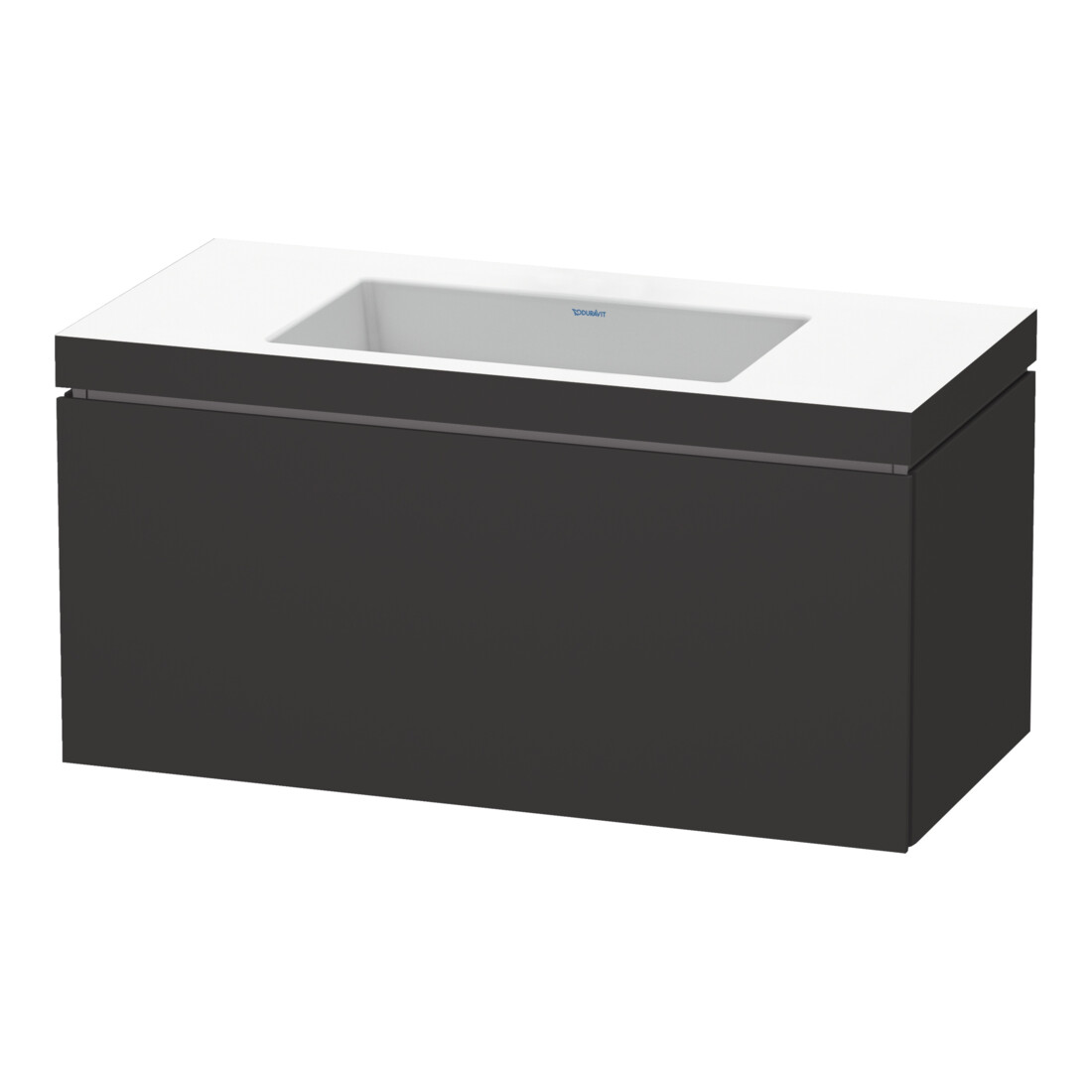 Duravit Waschtischunterschrank c-bonded L-Cube 100x48cm, o HL, gra matt, 1 Ausz., wandhängend