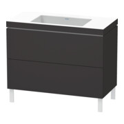 Duravit Waschtischunterschrank c-bonded L-Cube 100x48cm, o HL, gra matt, 2 Ausz., steh.