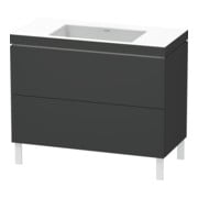 Duravit Waschtischunterschrank c-bonded L-Cube 100x48cm, o HL, graph ma, 2 Ausz., steh.