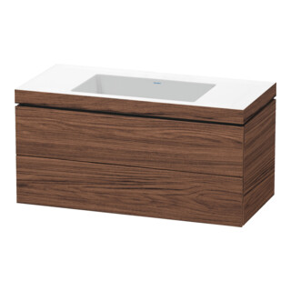 Duravit Waschtischunterschrank c-bonded L-Cube 100x48cm, o HL, N dkl., 2 Schub., wandhängend