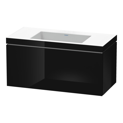 Duravit Waschtischunterschrank c-bonded L-Cube 100x48cm, o HL, sw hgl, 1 Ausz., wandhängend