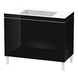 Duravit Waschtischunterschrank c-bonded L-Cube 100x48cm, o HL, sw hgl, 2 Ausz., steh.